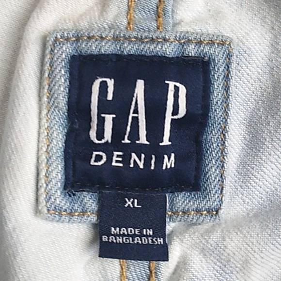 GAP DENIM 1969 CUSTOM BLEACH BIB JEAN OVERALLS WOMANS XL - Picture 5 of 9